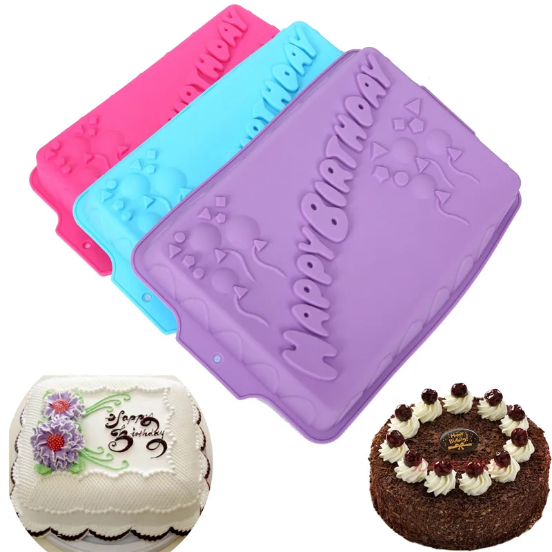 

DIY Happy Brithday Silicone Molds Crafts Form For Cake Baking Mold Kitchen Pastry And Bakery Pan Candles Tool Gadget Accessories
