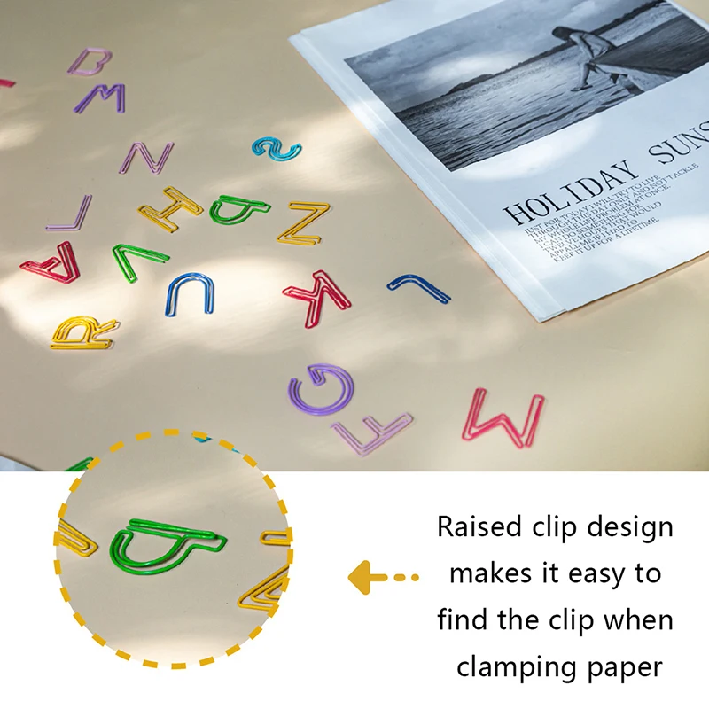 

26Pcs Cute Uppercase Letter Paper Tickets Letter Photos Clip Binder Alphabet