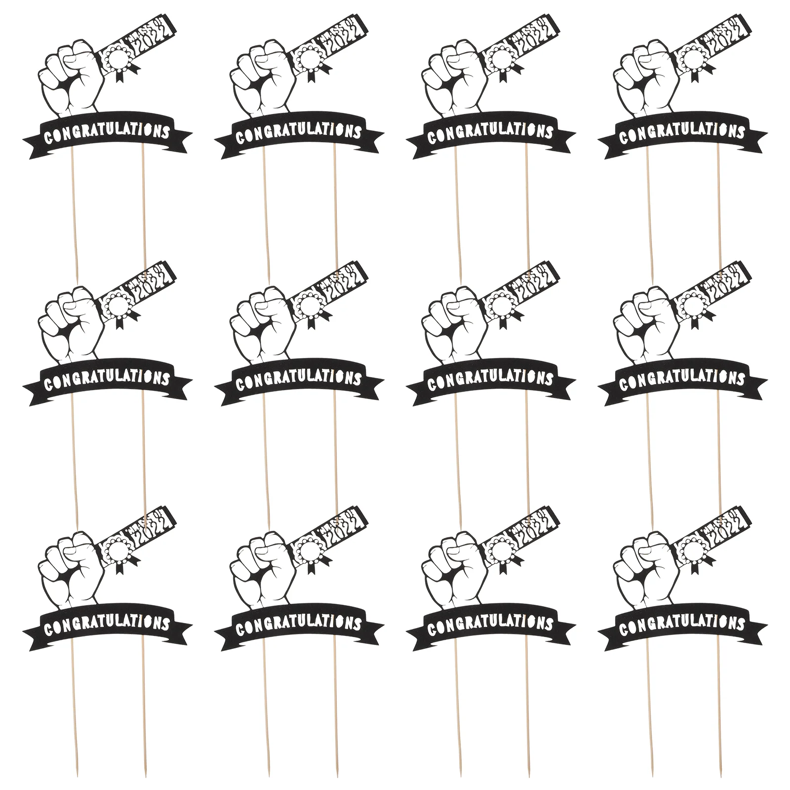 

12Pcs Graduation Season 2022 Cake Decors Cake Inserted Cards Cake Ornaments