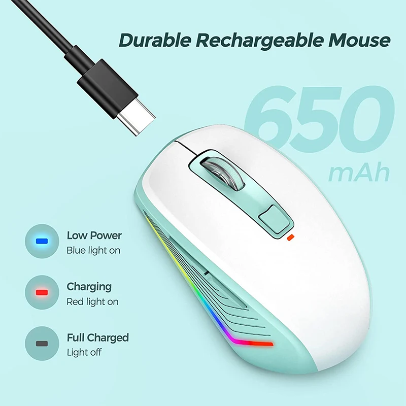 PC363 беспроводная мышь Pictek перезаряжаемая 2 4G USB Бесшумная эргономичная