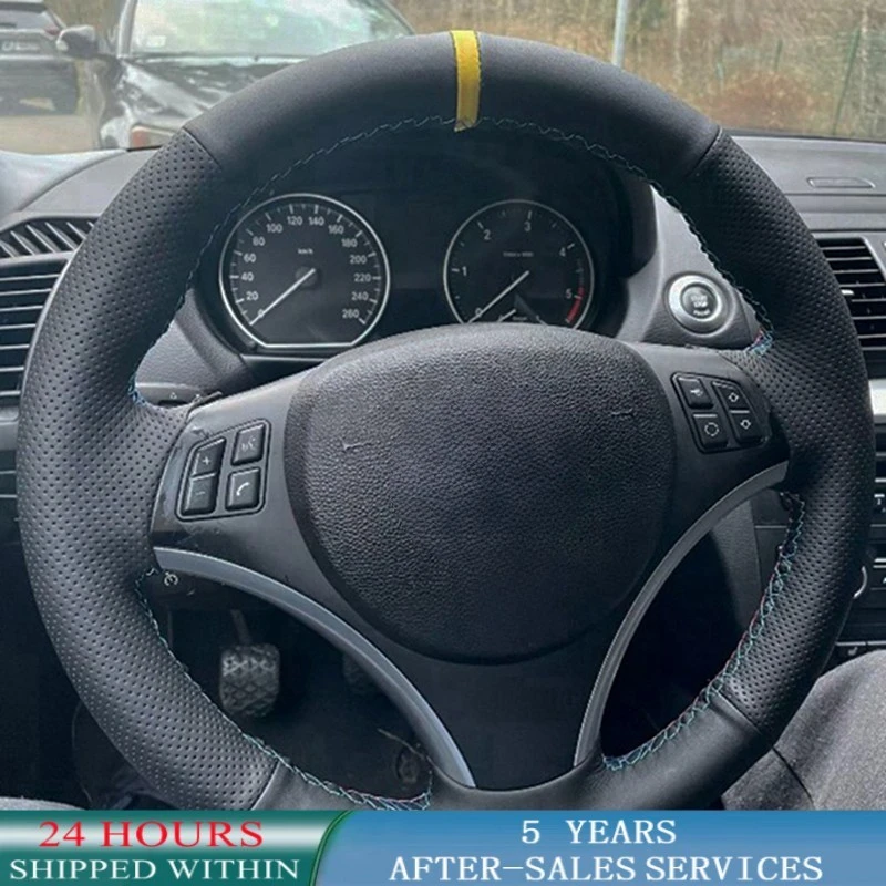 

Индивидуальные крышки рулевого колеса автомобиля анти-скользить напа искусственная кожа для BMW E87 E81 E82 E88 X1 E84 E90 E91(туры) E92 E93