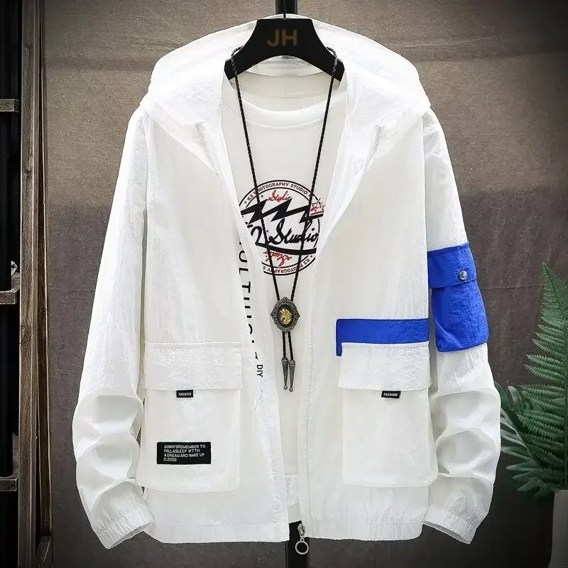 Мужская ультратонкая летняя Солнцезащитная одежда бейсбольная куртка шелковая