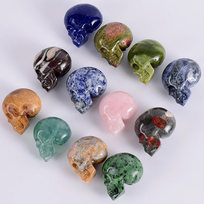 Natural Crystal Skull Gem Ghost Head Seiko Carved 30MM Punched Gemstone Specimens Minerals Quartz Skeleton DIY Stone Ornaments | Украшения