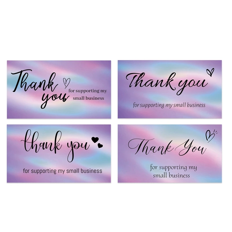 

50 Pcs Thank You For Supporting My Business Commercial Decorative Card 2X3.5 Inch/5X9cm Gift Tag Thank You Card