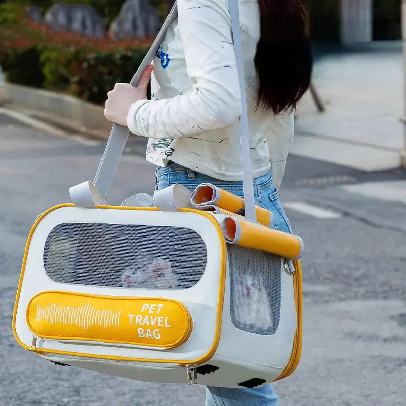 

Портативный рюкзак для собак, сумка для кошек, сумка для четырех больших питомцев, через плечо, переносная сумка на плечо для выхода, Всесезонная дышащая вместительная