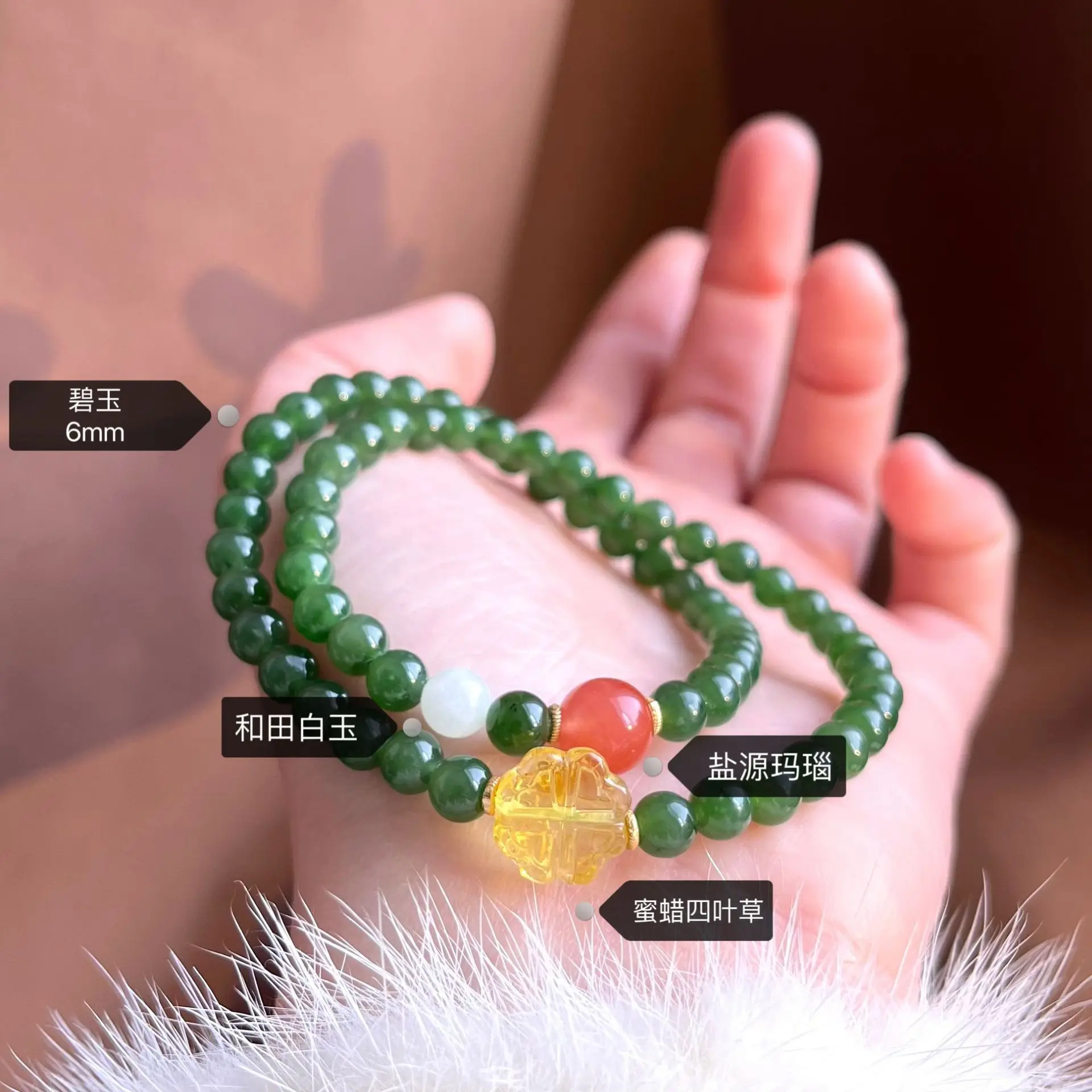 Женский двойной браслет из нефрита Ювелирное Украшение в китайском стиле с