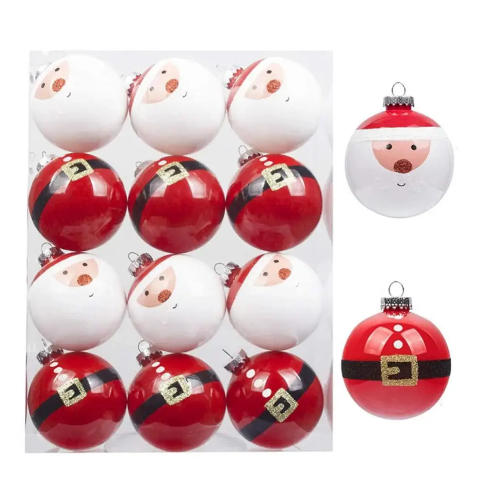 

12pcs Red White Christmas Balls 6cm Xmas Tree Hanging Decorations Christmas Ornaments Set For New Year Accessories Navidad Gift