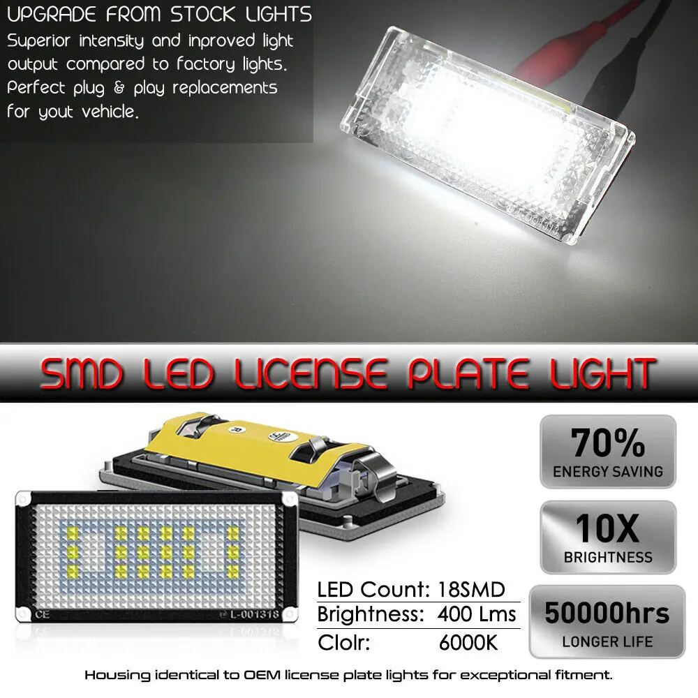 Белые светодиодные лампы без ошибок для номерного знака Bmw E46 2D 2004-2006