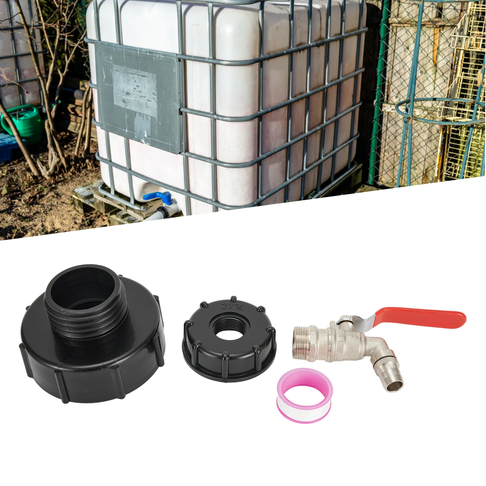 

IBC Adapter Ton Bucket Faucet Ball Valve Brass Faucet IBC Bucket Joint Outlet Valve 1000 Lchemical Bucket Faucet