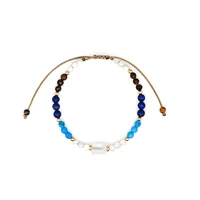 vlen natural stone charm bracelet 4mm white shell beads pulseras blue turquoises tiger eye bead bracelets jewelry accessoires