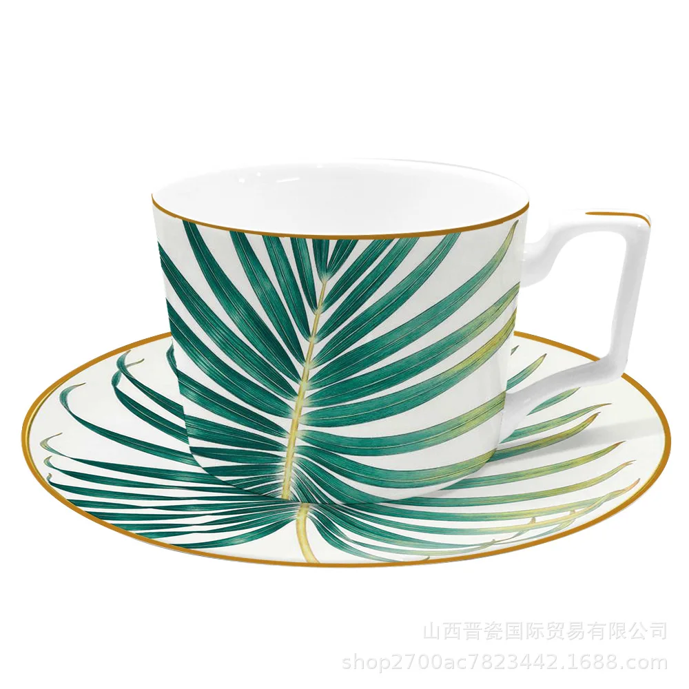 

Green plant Nordic style Mug milk coffee cup hotel wedding banquet restaurant theme coffee cup set