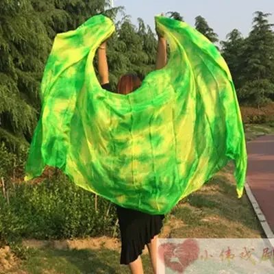 Шелковые шарфы для танцев 100% натуральная шелковая Фата с градиентом Размер 2 5x1 14