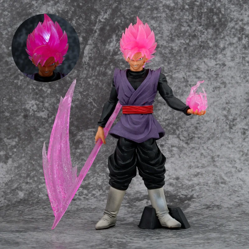 

Peach Red Zamas Dragon Ball Pink Goku Action Figure 24cm PVC Rice Luminous Handmade Animation Can Shine Doll Ornaments Toys Gift