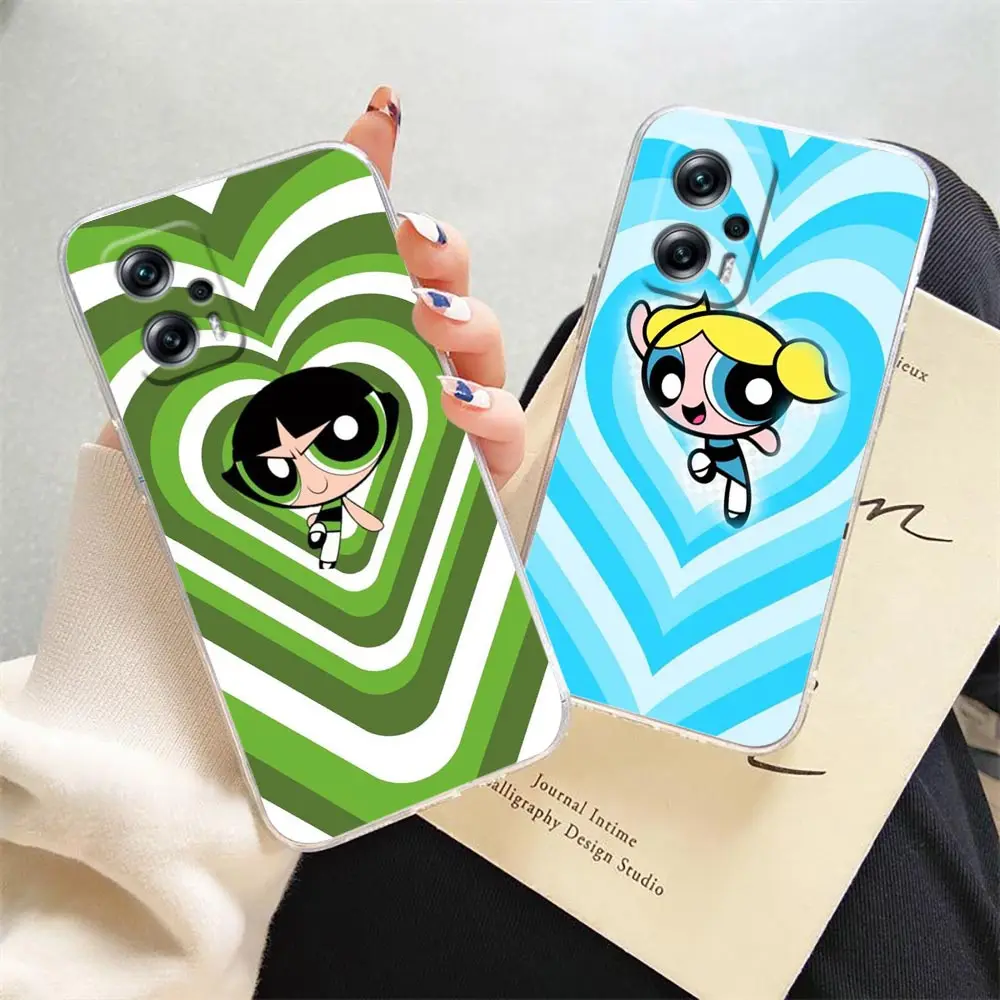 

Cartoon P-Powerpuff Girls PPG Clear Phone Case For Redmi Note 11 11T 10S 10 9 4G 9S 8 12 10C 9T 9A K40 Pro Plus 5G Funda Case