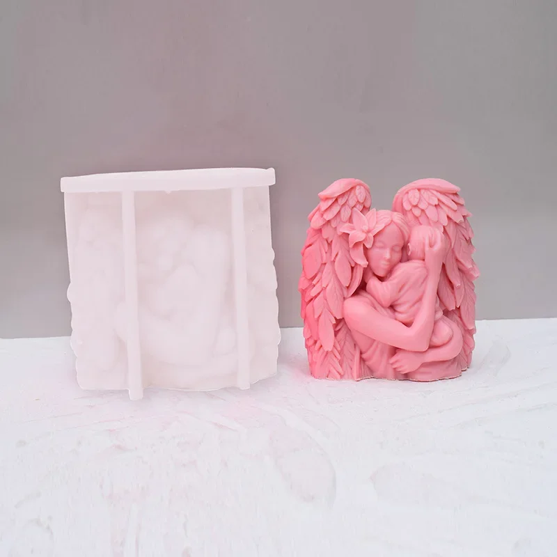 DIY ангел для матери и ребенка силиконовая форма свечей рождественские крылья