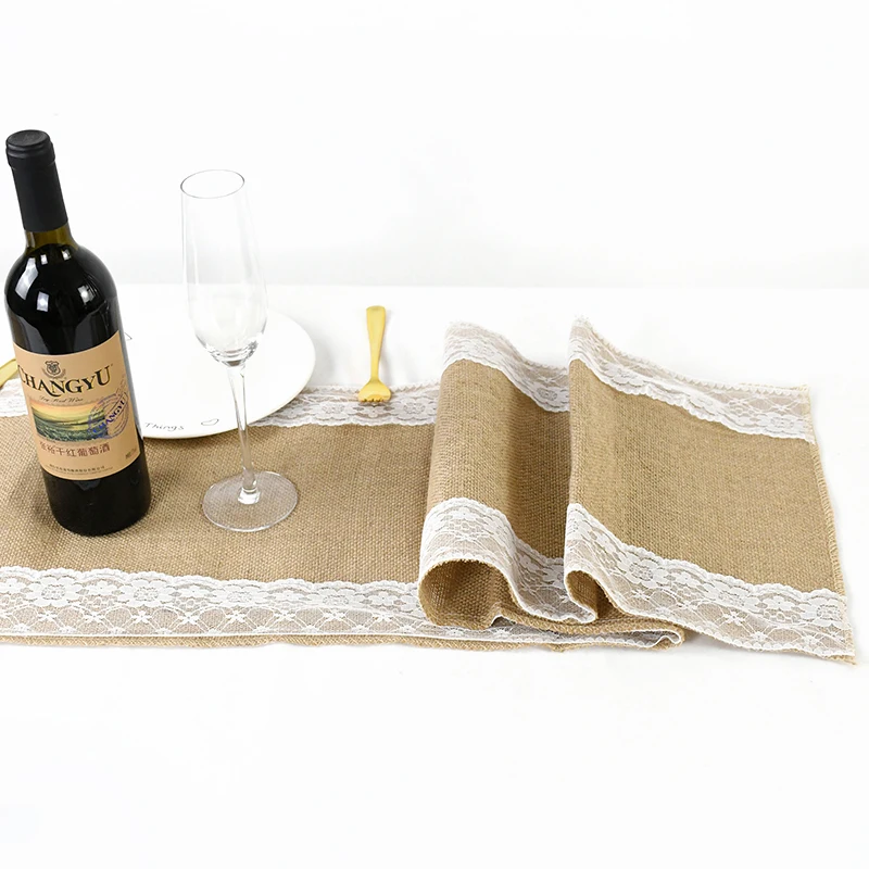 

Vintage Linen Lace Table Runner Coffee Table Jute Decoration Birthday Wedding Party Restaurant Table Decoration Home Decoration