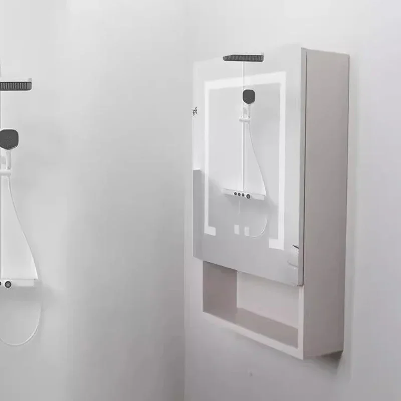 Умный шкафчик с зеркалом для ванной комнаты туалетной из алюминиевого сплава