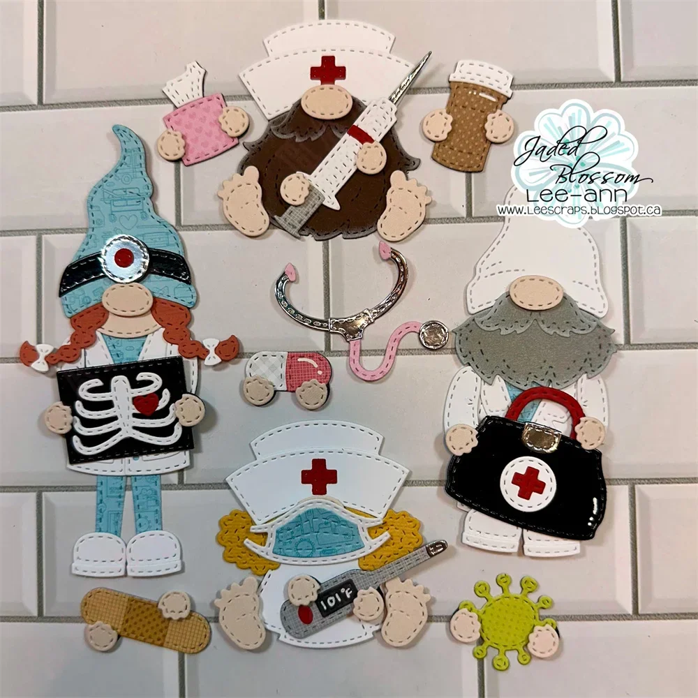 Гном медицинское украшение кластерный штамп новый металлический трафарет для