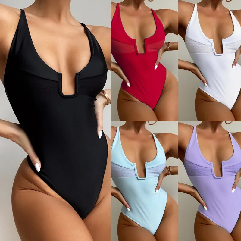 

Bikini Bathing Suit Women Swims One Piece Swimsuit Swimwear Bikinis 2022 Summer Sexy Bodysuit High Waisted Black Beach Wear