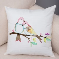 car pillowcase cartoon parrot animal pillowcase decorative bird and flower cushion cover for sofa home 4040 4545 5050