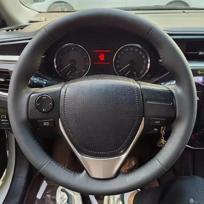 

Черный автомобильный чехол на руль, кожа из микрофибры «сделай сам» для Toyota RAV4 2013-2019 Corolla 2014-2019 Auris 2013-2016 Scion iM 2016