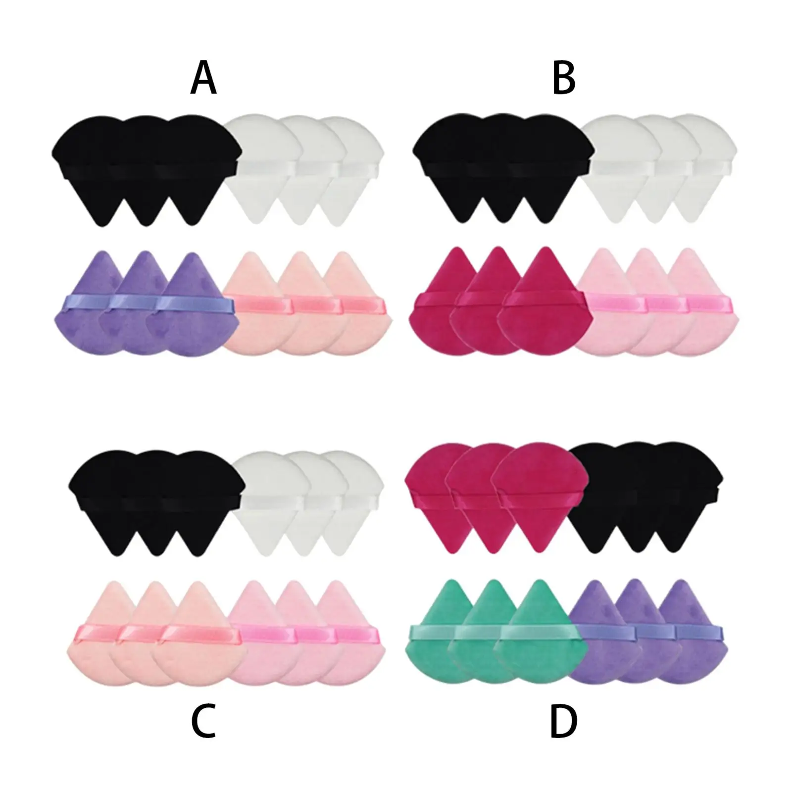

12x Triangle Powder Washable with Strap Cosmetic Tool Soft Makeup Puff for Loose Powder Body Powder Under Eyes Corners