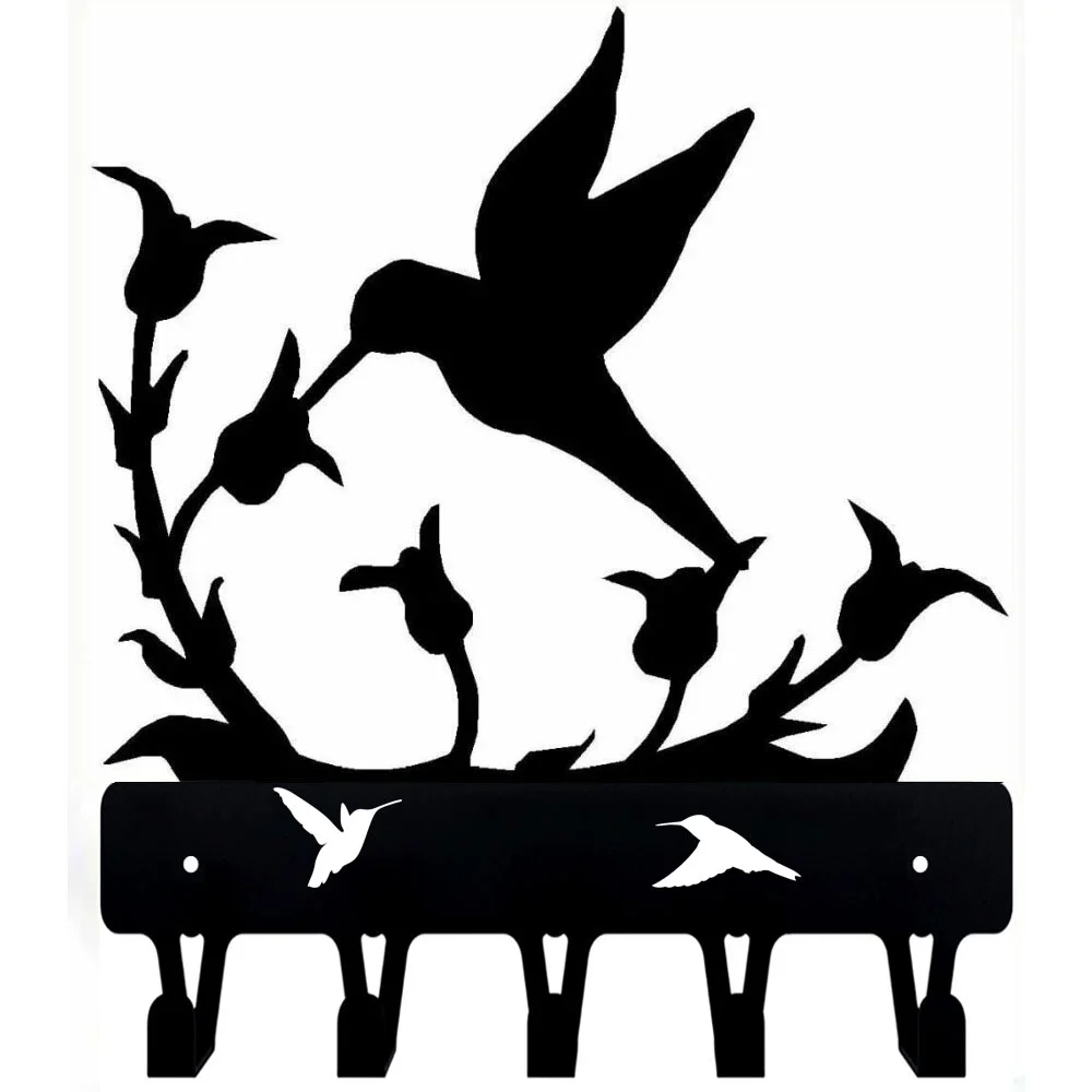 Железный крючок для ключей с милым птичьим дизайном настенный декоративный