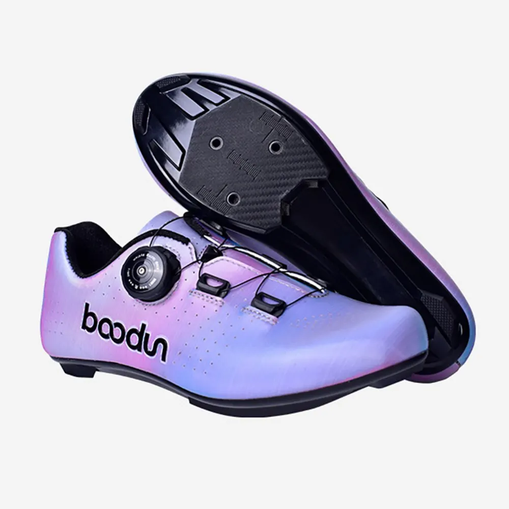 

Profesional Women's Cycling Road Lock Shoes Scratch-resistant Microfiber Composite Material Bicycle Shoes