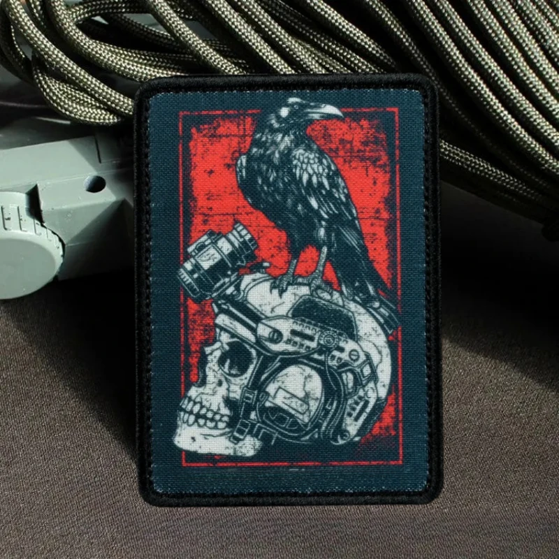 Тактический значок ночного видения в виде черепа военная армейская ворона