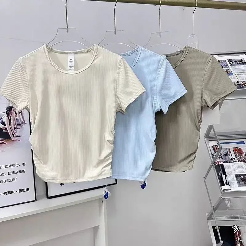 Лимонная женская спортивная футболка Alllt Takes Ribbing высокоэластичная дышащая