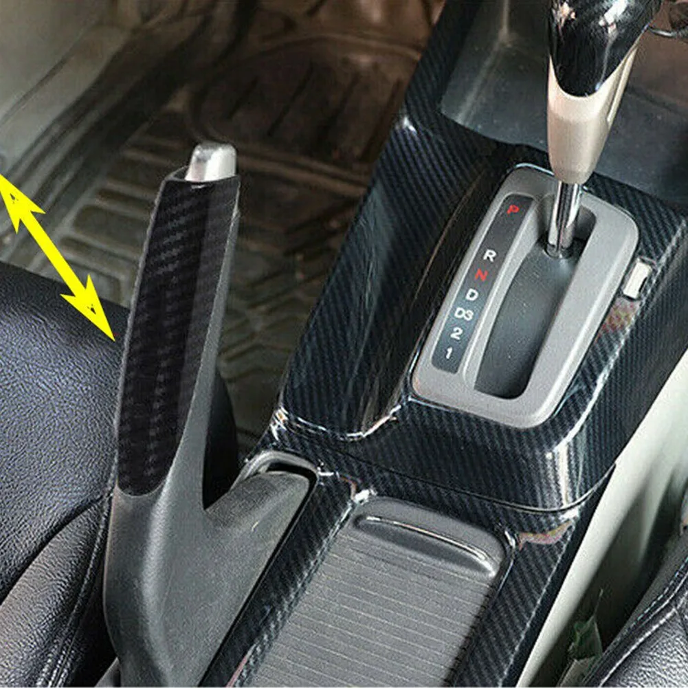 

Practical Quality Durable Shifter Hand Brake Cover Sleeve 1 Pc Carbon Fiber Style For HONDA CIVIC 9TH 2012-2015