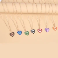 xedz new fashion retro colorful heart pendant necklace ladies fashion trend design jewelry gift