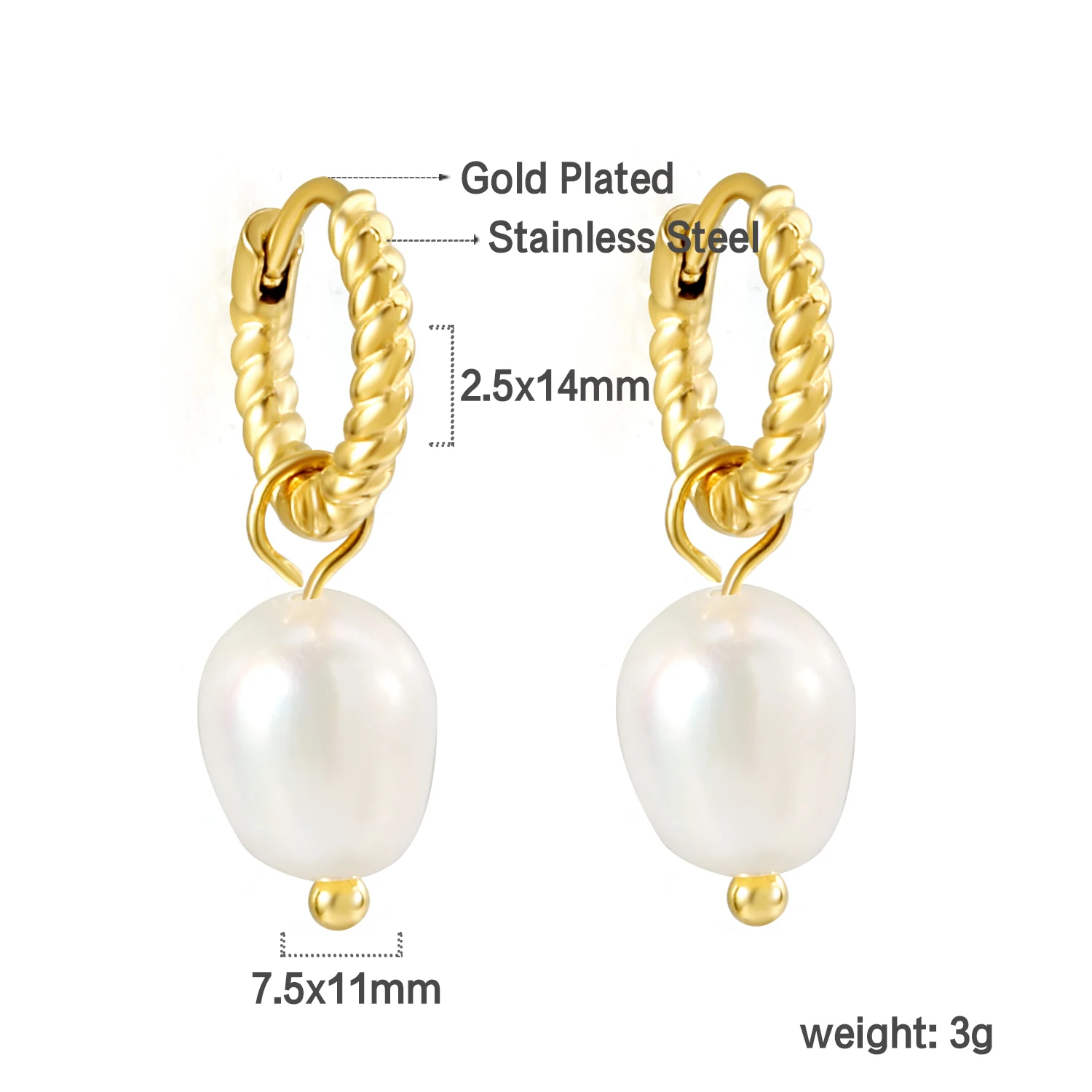 Женские серьги-гвоздики из нержавеющей стали 2 5 х14 мм 7 х11 |