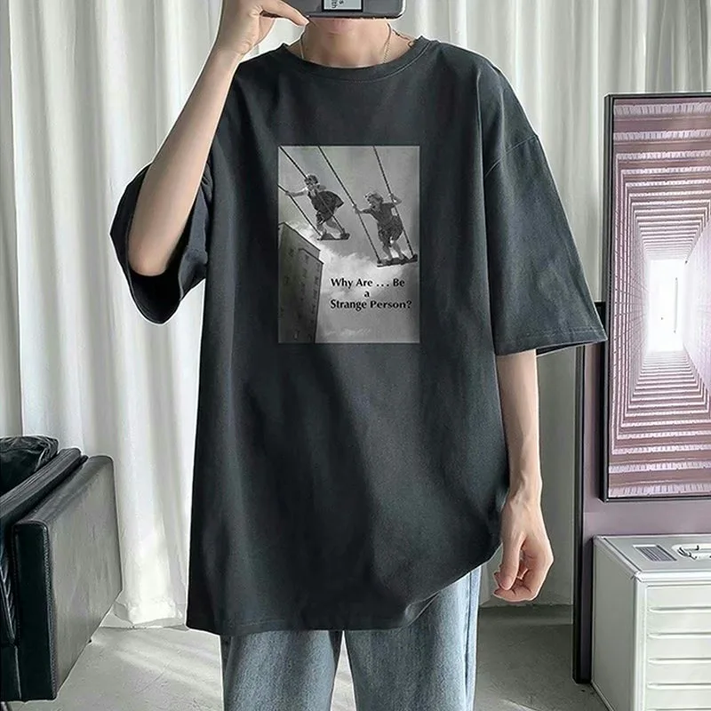 

Short-sleeved men's t-shirt new trendy brand t-shirt men's summer fashion half-sleeve bottoming shirt printing 2022