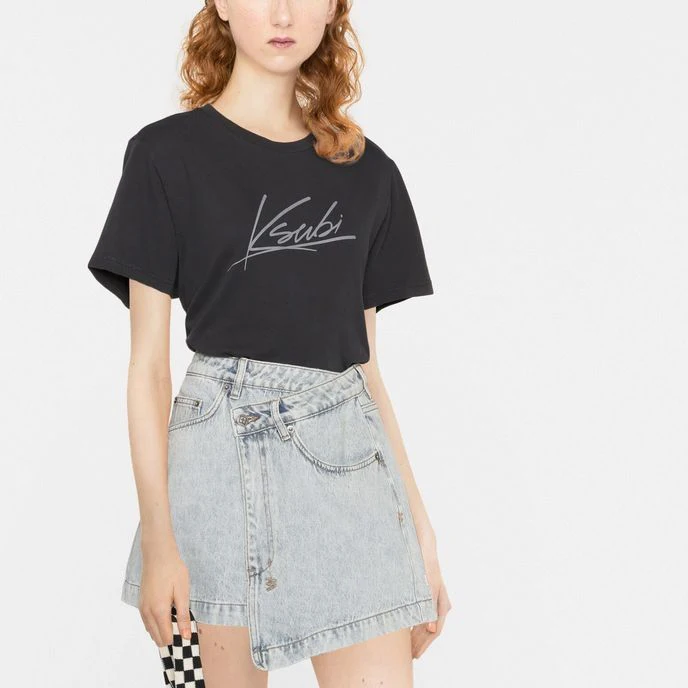 

Ksubi signature Letter Print Women Men T Shirt O Neck Loose Ladies Short Sleeve Tee White Black Shirt Tops Clothes Letter
