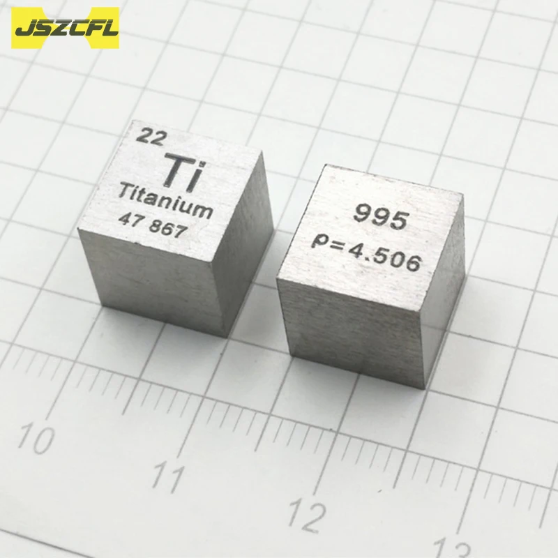 

99.5% Pure Titanium Cube 10mm 20mm 30mm Metal Ti Cube Element Periodic Table Craft Collection Decoration