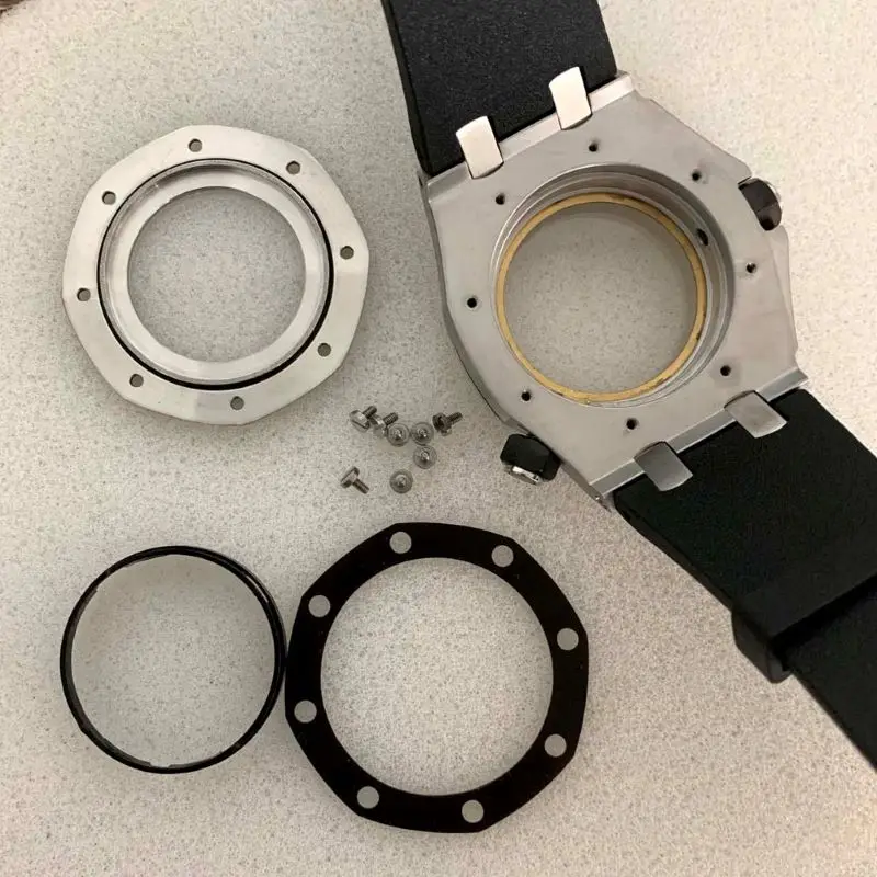 Mod Seiko 42mm Watch Case Fits NH35 NH36 7S26 4R35 Movement Transparent Back Cover Sapphire Crystal Glass Men's Dive Watch Cases