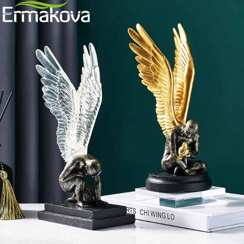

Angel Wings Model Statue Golden&Silver Resin Creative Modern Abstract Sculpture Home Decor Living Room Decoration Office Decor