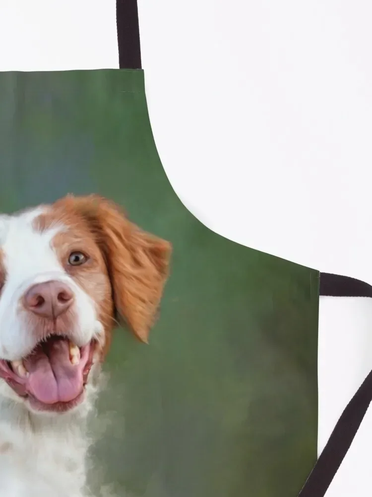 Фартук с изображением собаки Бриттани-спаниеля кухонные аксессуары тканевый