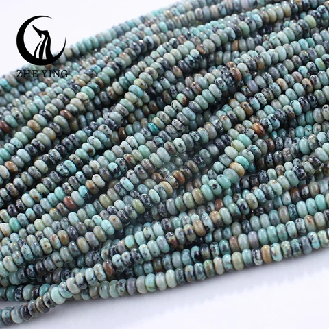 Бусины ZHEYING из натурального камня 2x4 мм, африканская бирюза, розовый кварц