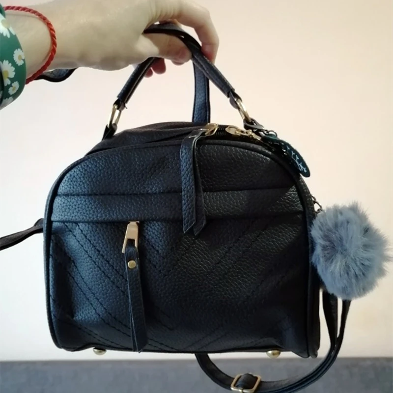 new women messenger bags new pu leather handbag inclined shoulder bag women crossbody handbags bag ball tassel bolsa free global shipping