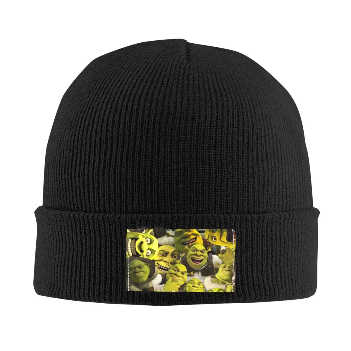 

Облегающая шапочка с коллажем шрекс, зимняя теплая шапочка, женские вязаные шапки, лыжные смешные шапочки в стиле хип-хоп, облегающие шапки ...