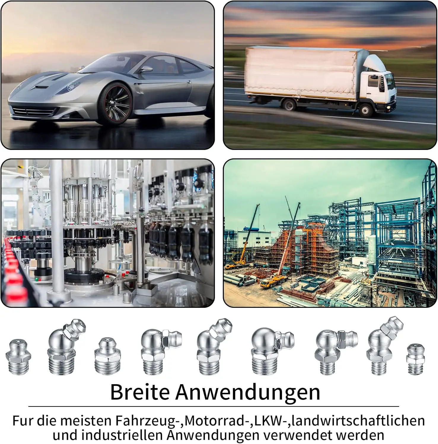 - 60 шт. метрические смазочные фитинги прямая и угловая смазка Zerk M6 M8 M10 180 45 90