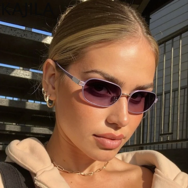 Прямоугольные солнцезащитные очки в маленькой оправе стиле панк женские 2021