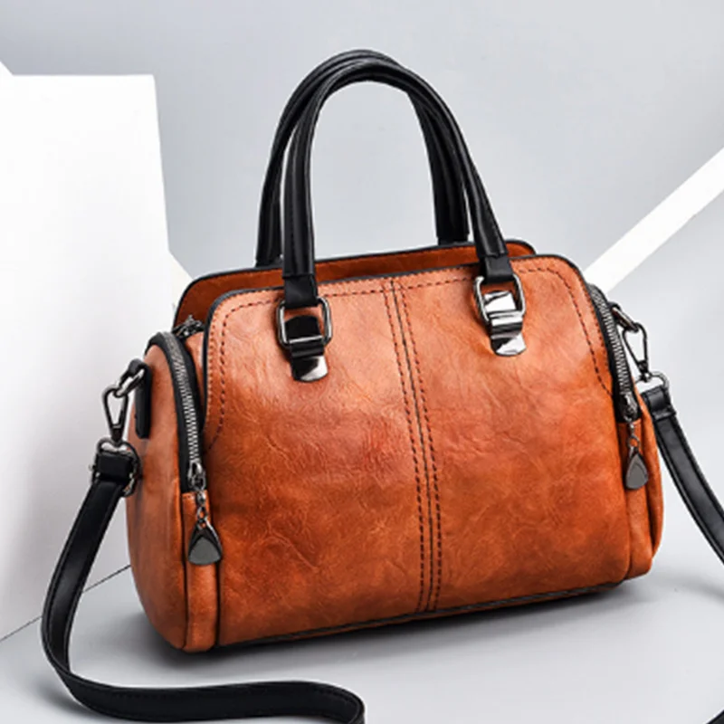

Luxury Handbag For Women Vintage Soft Leather Shoulder Crossbody Bag Brands Female Messenger Bag Middle-aged Mommy Bag Hobo sac