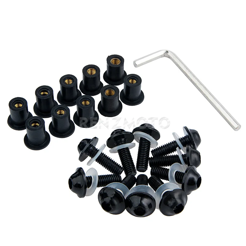 

2018 SUZUKI VZ800 Marauder Kawasaki VERSYS 650cc ZG1000 Комплект болтов и гаек для лобового стекла мотоцикла комплект колпачковых гаек 10 шт.