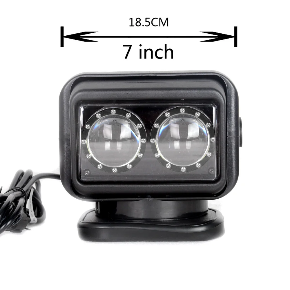 

7-дюймовый 60 Вт Лазерный фонарь для поиска, вращение на 360 градусов, для морской охоты, фотовнедорожник, грузовик, беспроводной переносной лодка с дистанционным управлением