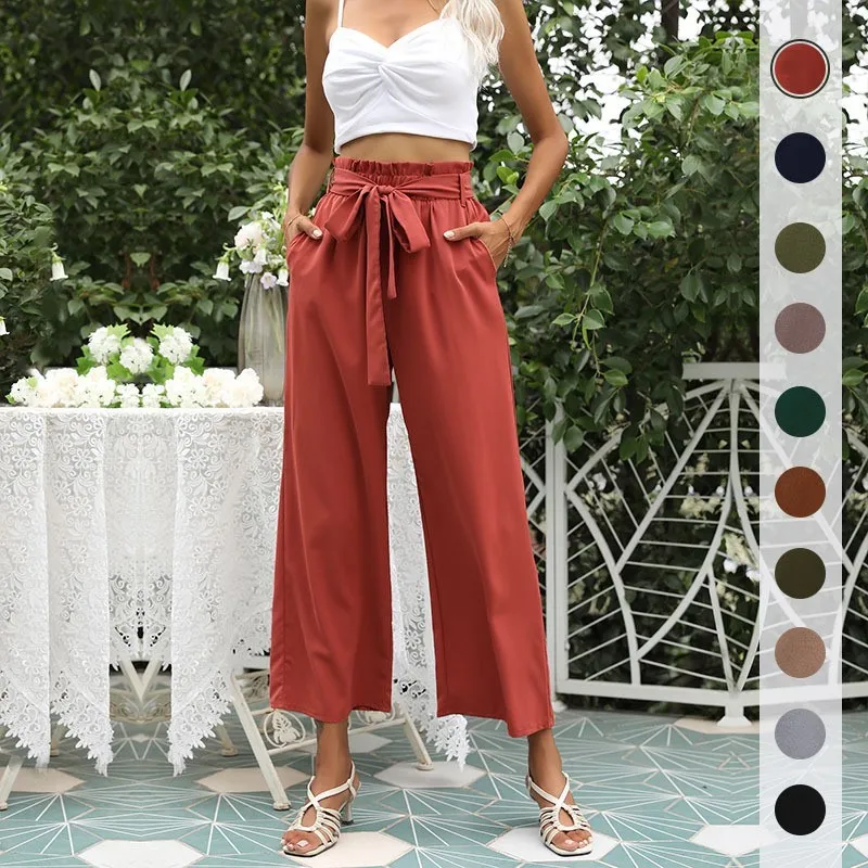

Casual Loose Women Summer Solid Suona Trousers 2023 Pantalones De Mujer Elegantes Roupas Femininas High Waist Cargo Pants