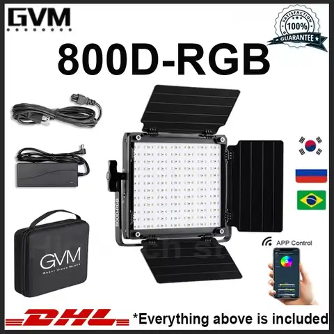 Светодиодная лампа GVM 800D-RGB для видеосъемки, освещение для фотостудии, для фотосъемки, фотосъемки