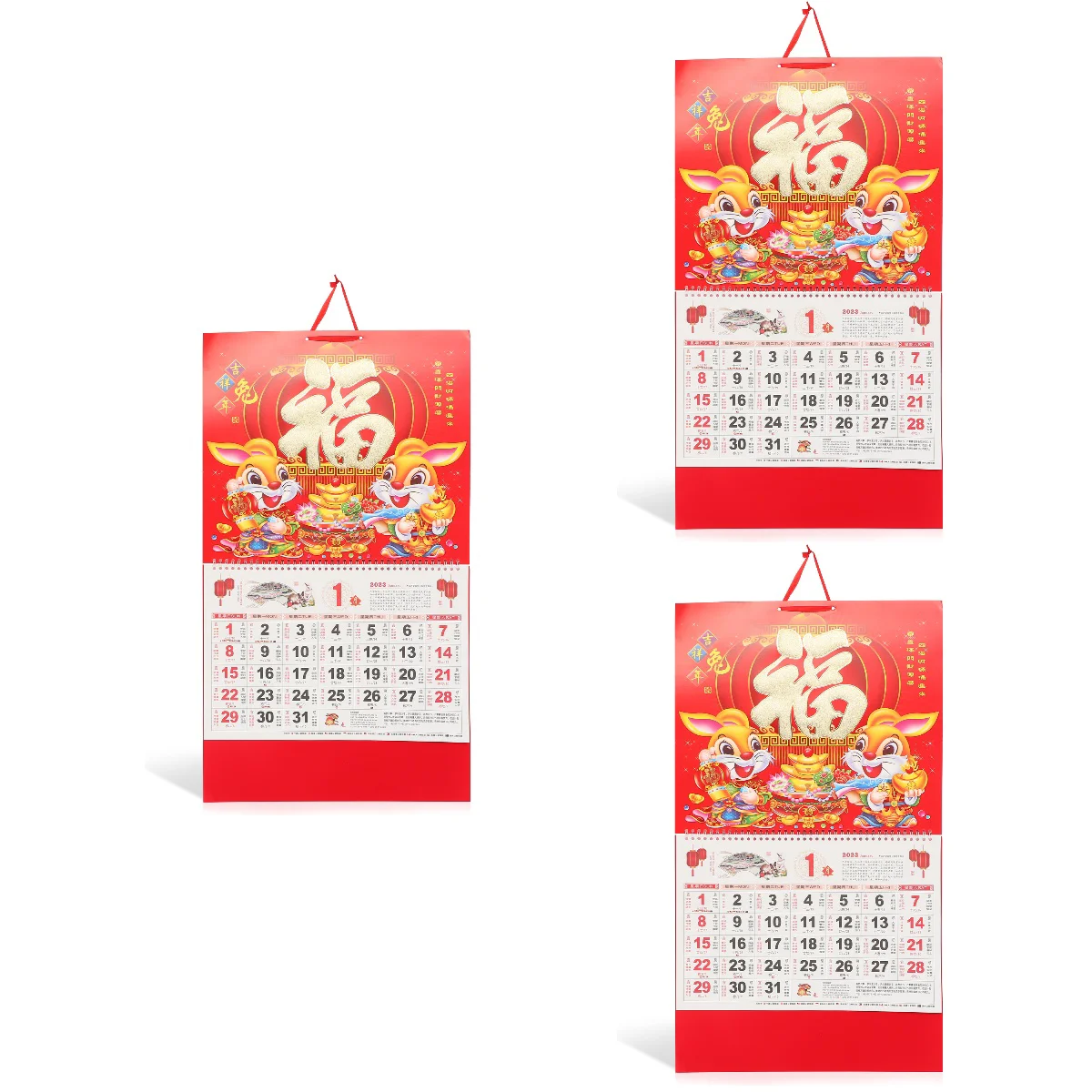 

Calendar Chinese Year Wall Hanging Monthly Lunar New Rabbit Daily Zodiac Spring Festival Planner Monthbook Tear Farmhouse